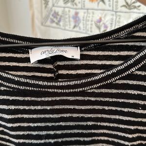 CJLA black and white stripe long sleeve top